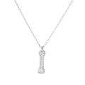 Wang Yibo's Same Style Dog Bone Pendant Necklace for Men and Women's Trendy Hip Hop, Unique Design, Autumn Decoration, Full Diamond Sweater Chain. 
