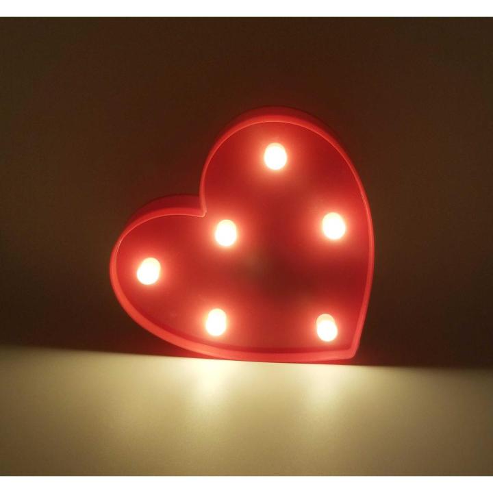 RED HEART LED LIGHT - HEART SHAPE FAIRY LIGHT - RED LIGHT TABLE LAMP