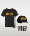 Customized Text T shirt and cap. 