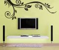 Corner Flower Wall Sticker Black Floral DIY Wall Decor For Living Room TV Sofa PVC Wall Paper  Self Adhesive. 