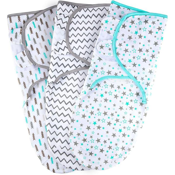 2pcs Baby Swaddle Blanket, 0 to 6 M Swaddle Wrap for Infant, Adjustable Newborn Swaddle, Organic Cotton Baby Swaddle