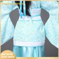 Enigma- Cotton Blend Hanfu Traditional Han Chinese Clothing Set for Girls with Wide-sleeves Top Long Skirt Perfect for Dance Stage Performance Costume Kids Hanfu Kit in Floral Print Solid Color Wide Waist. 