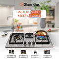 Glam Gas GG 10 S Hob | 3 Burner | Kitchen Gas Stove | Gas Stove | Choolah. 