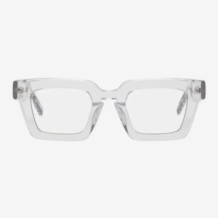 White Transparent Square Glasses For Men & Women