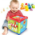 Baby Activity Cube - 6-in-1 Musical Baby Learning Toys, Play Set Includes A-B-C-D Letters, Colorful Shape Sorter, Vehicles Puzzle, 4 Piano Keys and More - ASTM Certified Toddler Toys. 