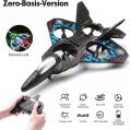 Foam RC Plane Drone for Kids, Remote Control Airplane Fighter Jet with LED Light, Auto Hover, 360°Flip. 
