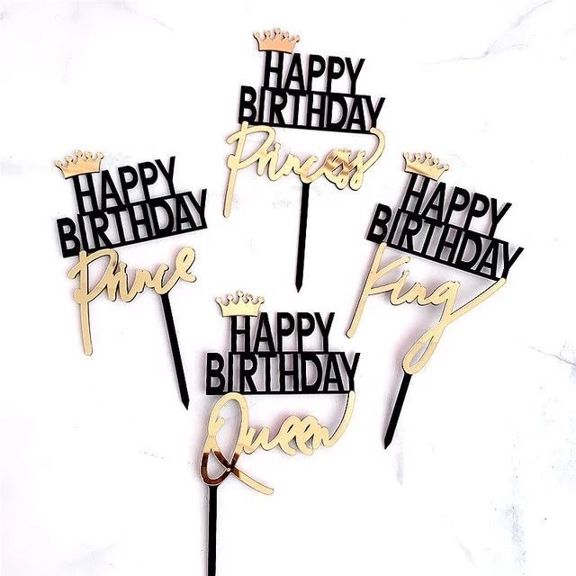 Happy Birthday QUEEN,King,Prince,Princess cake topper for Birthday parties to make more Memorable and Attractive