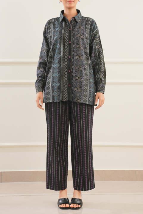 Saya - Printed Cotton Viscose Stitched Shirt