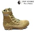 Beige Suede Leather Army Boots For Men. 