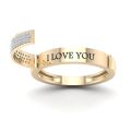 Secret Love Hidden Message "I Love You" Crystal Promise Ring - Free Size. 