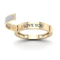 Secret Love Hidden Message "I Love You" Crystal Promise Ring - Free Size. 