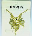Western Jewellery Golden Color White Pearls Necklace Pendant Earrings Jewellery Sets for Girls Women - AA-JS11. 