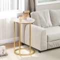 Function Home C Table End Table, C Shaped Sofa Side Table, Couch Tables That Slide Under, Snack Accent Table for Living Room Bedroom Small Space. 