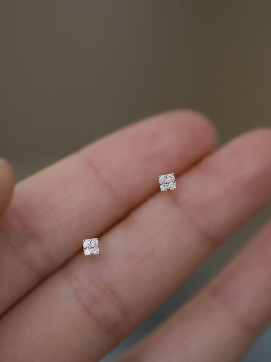 CUANFEN 925 Silver Needle Shiny Zircon Stud Earrings Women Style Cute Sweet Jewelry Accessories Simple Fashion Jewelry Accessories