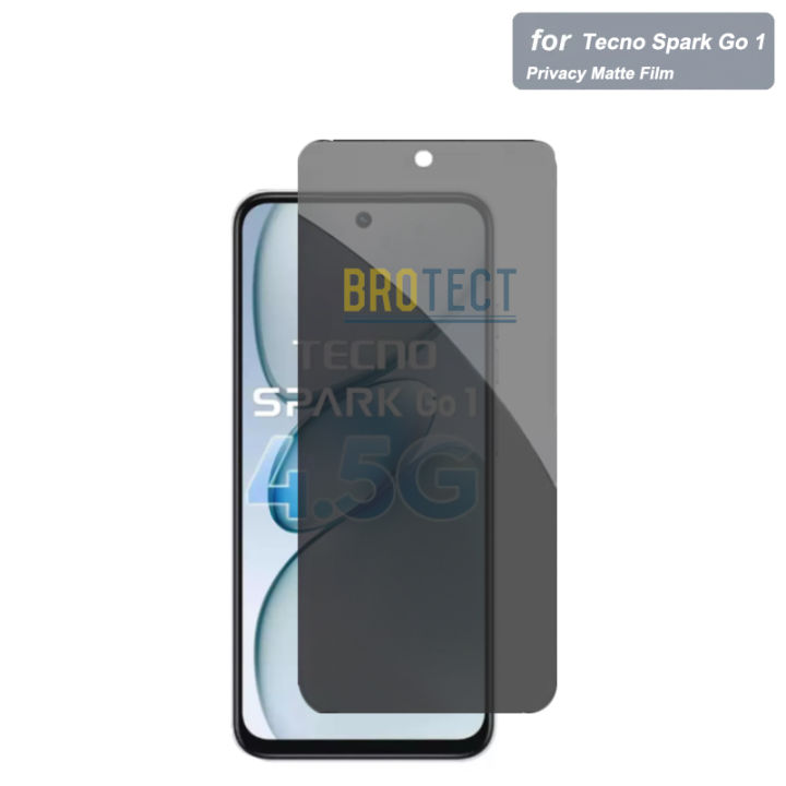 Tecno Spark Go 1 Privacy Screen Protector Full Coverage Tempered Glass Film 9H Hardness Upgrade Edge Protection tecno sparkgo one