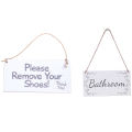 OUMERY Please Remove Your Shoes! Thank You! Take Your Shoes Sign & Bathroom - Wooden Home Decor Door Sign / Plaque. 