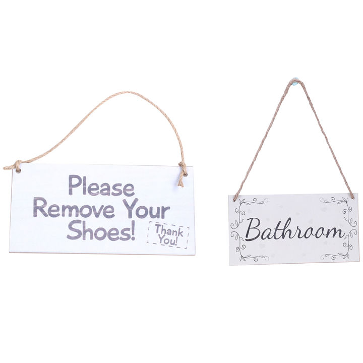 Please Remove Your Shoes! Thank You! Take Your Shoes Sign & Bathroom - Wooden Home Decor Door Sign / Plaque