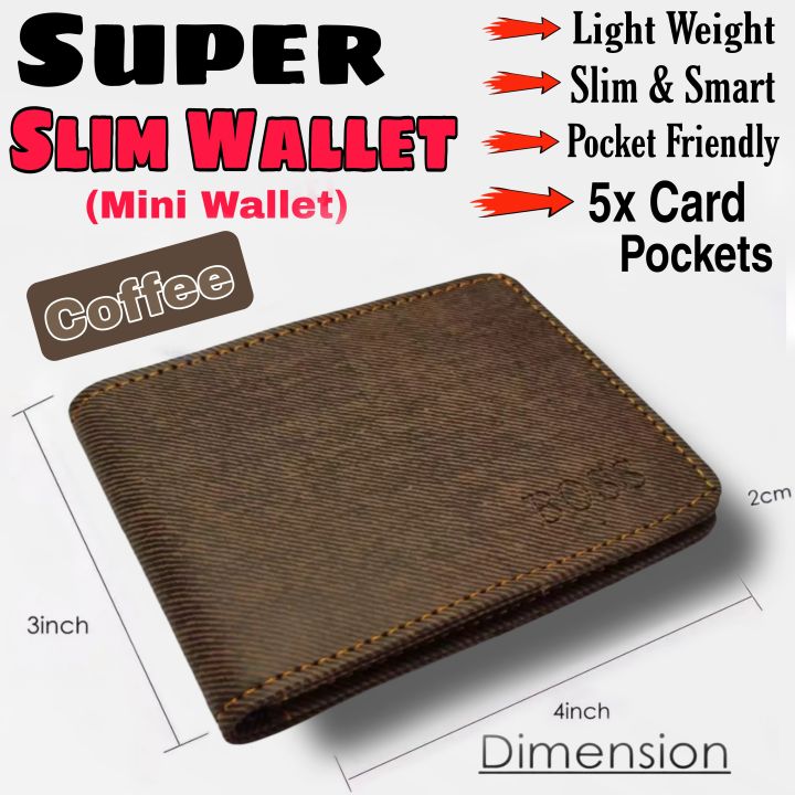Slim wallet for boys, men stylish small mini wallet card holder for Students