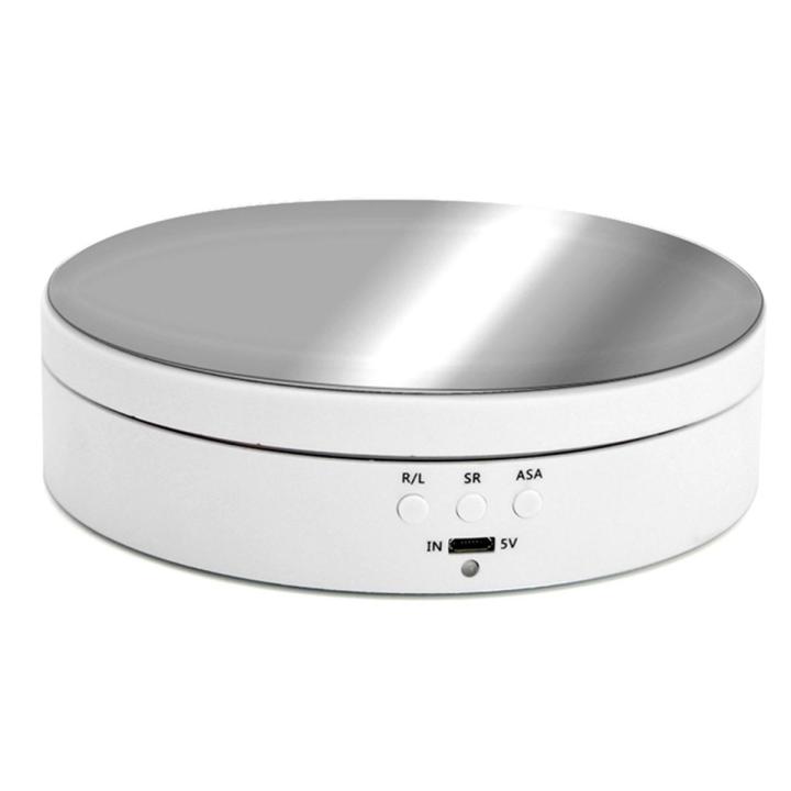 360 Degree Round Rotating Turntable Display Stand Photography Accessories Studio Photo Background Stand (White)