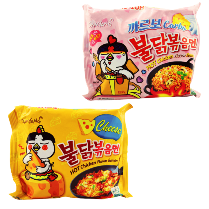 Samyang Noodles Deal - 2 Noodles - Buldak Cheese Ramen - Carbonara noodle - Samyang Korean - Imported noodles - Korean Noodles - Instant Noodles - Noodle