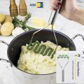 Silicone Potato Masher, Stainless Steel Handle & Core, Food Mashers Kitchen Utensil, Vegetable Ricer & Avocado Blender, Scratch-Resistant & Heat-Resistant. 