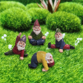 4Pcs Funny Garden Gnomes, Yoga Dwarf Garden Ornaments, Fairy Garden Gnome Accessories Miniature Decorations. 