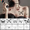10Pcs/Set Cool Dark Butterfly Waterproof Temporary Tattoo Sticker Women Back Waist Stickers Girl Body Art Realistic Fake Tattoos. 