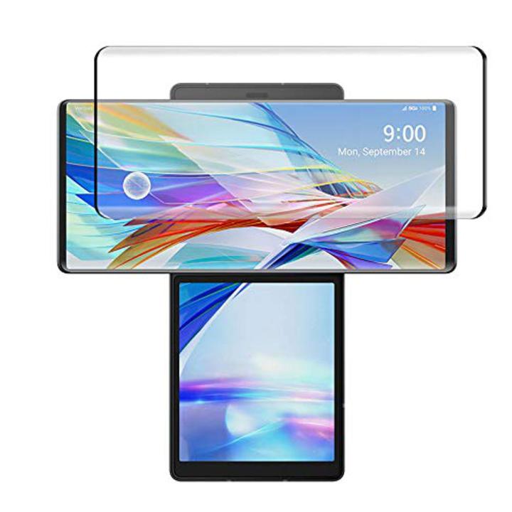 Tempered Glass For LG Wing 5G Curved Glass Full Coverage Side Glue Screen Protector - BLACK