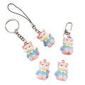 Cartoon 3D Flocking Fox Pendant Cute Animal Phone Lanyard Keychain Bag Charms MJ. 