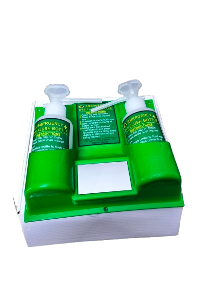 Emergency Eye Wash Bottle Station – Dual Bottle Eye Flush with Nozzles, Wall Mount, Safety Equipment for Labs & Workplaces – IS Solution (Only 9,400 PKR)