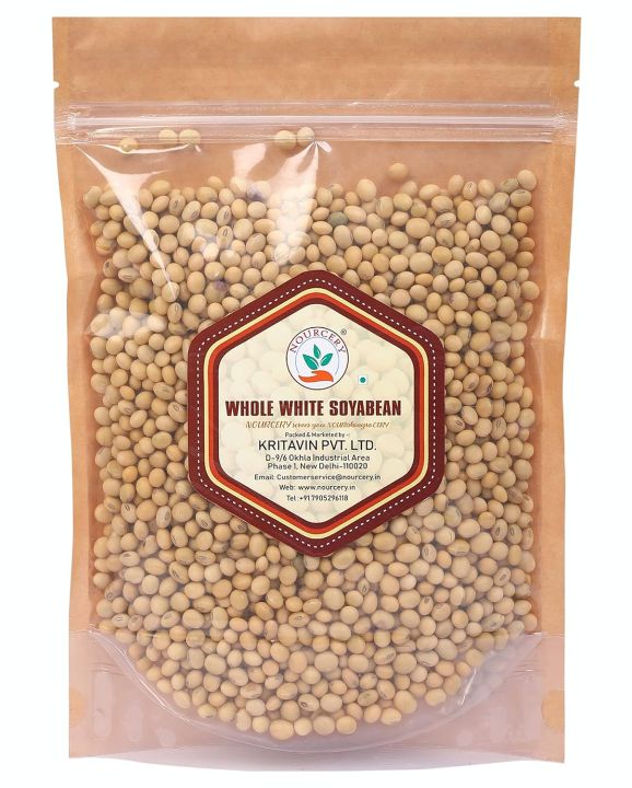Nourcery Whole White Soybean, 1Kg (Soja Bean)