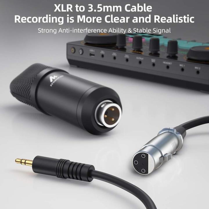 MAONO%20AU-A03%20Condenser%20Microphone%20Podcast%20Mic%20with%20Boom%20Arm%20Microphone%20Stand%20(Black)%20-%20Image%204