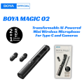 BOYA Magic 02 Transformable Al-Powered Mini Wireless Microphone (For Type C & Cameras). 
