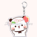 Bubu Dudu Cartoon White and Grey Couple Bears Keychains Ring for Accessories Bag Pendant Key Chain Jewelry Fans Lovers Gifts. 