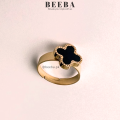 Adjustable Clover Ring | Roman Numeral Ring | Anti Tarnish Ring - Beeba. 