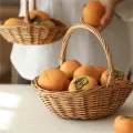 Wicker Basket Wicker Storage Basket with Handle, Gift Hamper Basket, Picnic Baskets, Kitchen Basket Small. 
