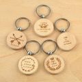 Wooden Name Keychain Round Shape. 