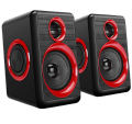 FT-165 Prime Multimedia Elegant Woofer Speaker For Computer, Laptop, Tablet and Smartphones - Black & Red. 