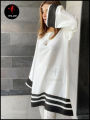 TRENDZ.PK Turkish Style White Trendy Design 2 Piece Suits With Black Stripes For Girls/Women TS-09. 