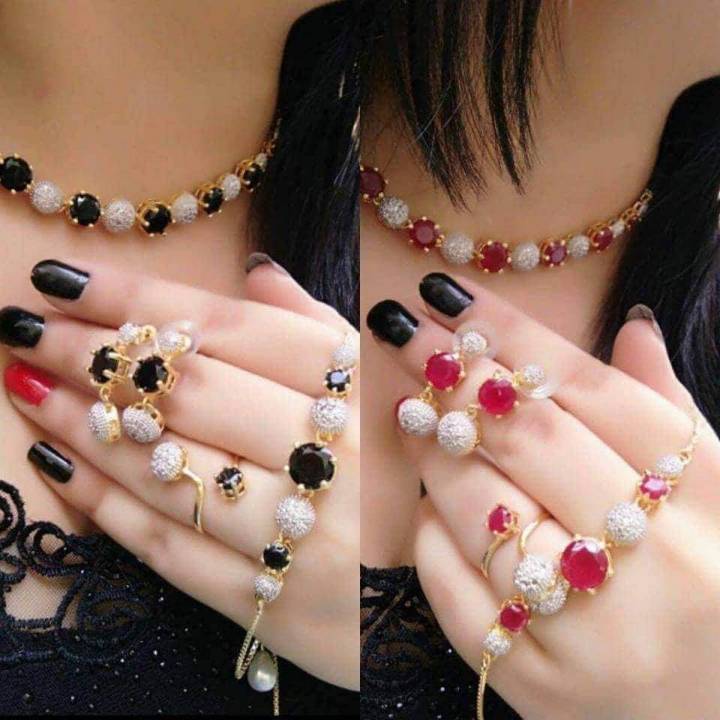 Set gold pleted zercon AD jewellery