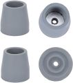 Pack of 4 Rubber Walker Tips 1'' Heavy Duty, (Gray) Replacement Tips for Walkers, Commodes, Shower Chairs, Walking Sticks, Canes Legs, Essential Walker Feet Accessories. 