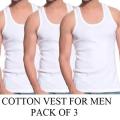 Pack of 3 Men's Sando Banyan - Best Quality Cotton Vest banyan for men - White Sando Inner wear. 