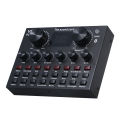 V8 Plus Live Sound Card with Audio Cable USB Cable BT Accompaniment Sound Effects Universal for Phone Computer. 