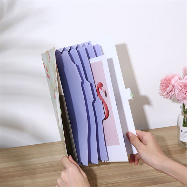 6 Into Mezzanine File A4 Document File Folder School Office Supplies Fresh Floral Filing Production Folder Multi-Function