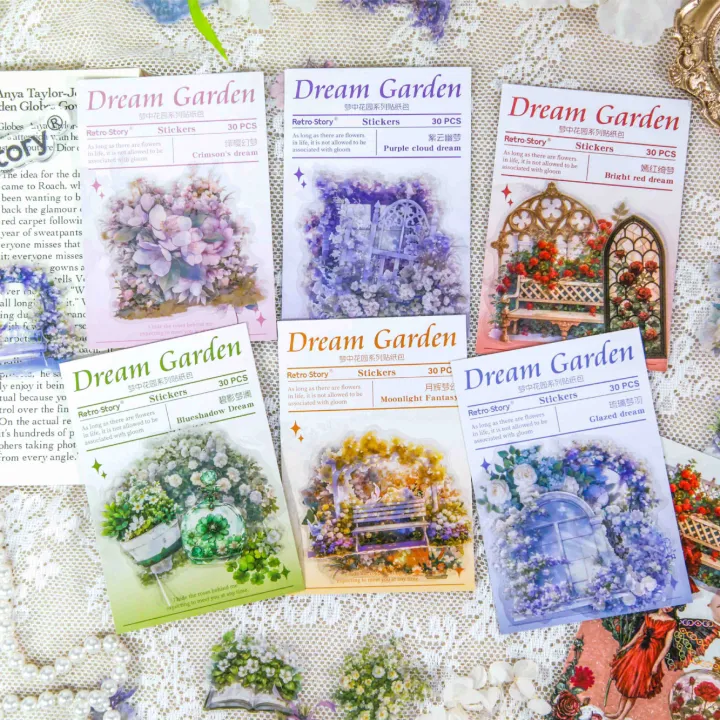 Panda Online 30PCS Dream Garden Series PET Waterproof Stickers Journal ...