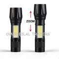 COB LED 3 Modes  Mini USB Rechargeable Flashlight Torch Zoom Lamp. 