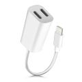 Apple iPhone Adapter Connector without Bluetooth Splitter Apple MFi Certified 2 in 1 Dual Lightning Headphone Jack Audio and Charge Adaptor. 