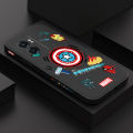OPPO A57 5G/A77 5G/Realme Narzo 50 5G Marvel Superhero Ironman Spiderman Captain American Print Side Design Square Phone Case Edge Pattern Liquid Silicone Casing Full Cover Camera Shockproof Protection Case. 