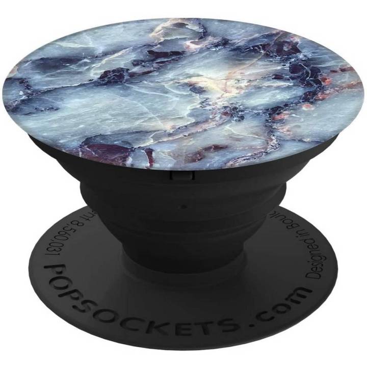 PopSockets Collapsible Grip and Stand for Phones and Tablets - Blue Marble Design Print
