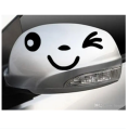 Smiling Mirror Eye Blink Car Sticker - Black. 